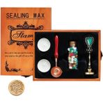 Antik Mühür 3 Balmumu Wax Eritme Kaşık 5 Parça Tahta Kutulu Hediyelik Set
