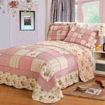 Antik Şık Patchwork Yatak Örtüsü 230 x 250 cm, Kapitone Pamuklu Battaniye, 2 Yastık Kılıflı, Yıkanabilir Yatak Örtüsü, Rahat Yatak Odaları için Şık Ev Dekoru