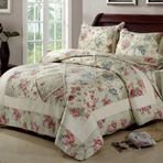 Antik Şık Patchwork Yorgan 230 x 250 cm 2 Yastık Kılıflı, Yıkanabilir Pamuklu Yatak Örtüsü, Rahat Kapitone Örtü, Ev Dekoru ve Yatak Örtüsü için Mükemmel