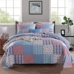 Antik Şık Patchwork Yorgan 230x250 cm 2 Yastık Kılıfı ile, Yıkanabilir Pamuklu Yatak Örtüsü, Rahat Dekoratif Örtü, Ev için Hafif Yatak Seti