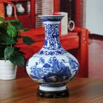 Antika Mavi ve Beyaz Porselen Çiçek Vazosu Seramik Vazolar Ev Dekoru Masa Orta Parçaları Vazo Seramik Masa Üstü Vazo-d D20cmxh35cm,G-D20cmxH30cm,G-D20cmxH30cm