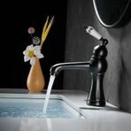 Antika Retro Banyo Siyah Tezgah Üstü Musluk Bataryası