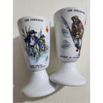 Antika Rosel Porselen Çift Mazagran. Orijinal Fransız Damgalı Rosel Angera Porselen. 13 cm