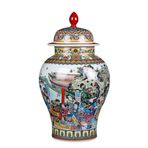 Antika Stil Ev Dekoratif Retro Mavi ve Beyaz Porselen Çiçekler Seramik Mavi ve Beyaz Zencefil Kavanozu Seramik Çin Tarzı Dekoratif Kavanozlar Ev Ofis Çiçek Vazosu, A-,A-w35xh63cm