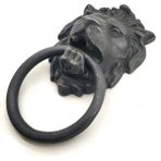 Antika Tarz Dekoratif Pirinç Aslan Kapı Tokmağı, Taktak - 102X130 Mm, Oksit Nemere Home
