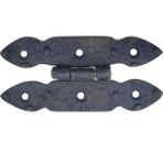 Antika Tarz Dekoratif Pirinç Düğmeli Menteşe - 117X57 Mm, Oksit - Lisinya