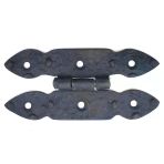 Antika Tarz Dekoratif Pirinç Düğmeli Menteşe - 117X57 Mm, Oksit Vitrin