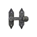 Antika Tarz Dekoratif Pirinç Kapı, Pencere Mandalı - 86x72 mm, Oksit