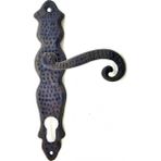 Antika Tarz Dekoratif Pirinç Kıvrık Banyo Kapı Kolu - 210X43 Mm, Oksit - Renkli