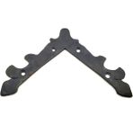 Antika Tarz Dekoratif Pirinç Lale Köşe Gönye - Üst, 133X133 Mm, Oksit - Lisinya - 001-Renkli