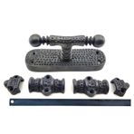 Antika Tarz Dekoratif Pirinç Üstten İspanyolet - 133X40 Mm, Oksit - Lisinya