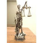 Antioch Art and Design Özel Tasarım Adalet Biblo Themis Biblo Heykel 23 cm Ev Dekor Hediyelik Eşya Gümüş