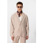 Antioch Bej Oversize Astarsız Erkek Blazer Ceket
