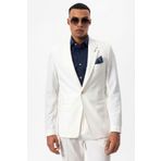 Antioch Beyaz Astarsız Tek Düğme Erkek Blazer Ceket