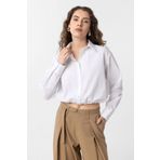 Antioch Beyaz Crop Poplin Kadın Gömlek