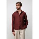 Antioch Bordo Crinkled Relax Fit Erkek Gömlek - S