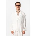 Antioch Ekru Oversize Astarsız Erkek Blazer Ceket
