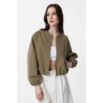 Antioch Haki Crop Kadın Bomber Mont - S
