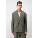 Antioch Haki Modal Karışımlı Relaxed Fit Erkek Blazer Ceket
