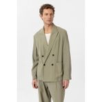 Antioch Haki Relax Fit Diagonel Ince Erkek Blazer Ceket - XL