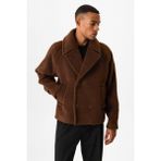 Antioch Kahve Kruvaze Crop Fit Erkek Mont - S