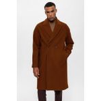 Antioch Kahve Oversize Kruvaze Erkek Kaban - M