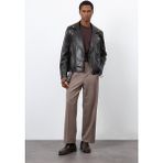Antioch Koyu Kahve 100% Deri Biker Ceket - XL