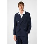 Antioch Lacivert Relax Fit Kruvaze Erkek Blazer Ceket