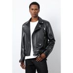 Antioch Siyah 100% Deri Biker Ceket