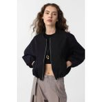 Antioch Siyah Crop Kadın Bomber Mont - L