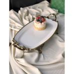 Antique White Kulplu Dikdörtgen Tabak 38CM - 38 cm