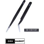 Antistatik ESD Cımbız Seti – ESD-11 ve ESD-15 Karbon Fiber Hassas Elektronik Cımbızlar (2'li Set)