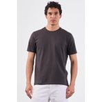 Antrasit Bisiklet Yaka Pamuklu Düz Renk Slim Fit Erkek T-shirt - XL