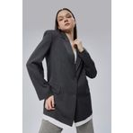 Antrasit Oversize Uzun Blazer Ceket Antrasit L
