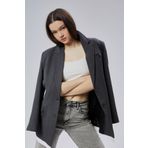 Antrasit Oversize Uzun Blazer Ceket Antrasit S