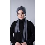 Antrasit Pratik Hazır Geçmeli Tesettür Bone Sandy Kumaş Atkılı 2204_25