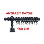Antrasit Raysız Ahşap Rustik Perde Askısı Rustik Borusu 150 Cm