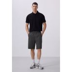 Antrasit Standart Fit Dokuma Hafif Esnek Chino Erkek Şort - 81290