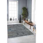 Antrasit Vintage Dokuma Pamuk Taban Kaymaz Kilim Klm197