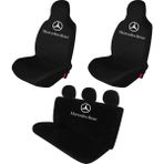 Antwax Mercedes Cla Serisi Penye Oto Koltuk Kılıfı - Marka Logo Baskılı - Siyah - Renkli