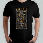 Anubis Mısır Mitoloji Egypt Unisex %100 Pamuklu Bisiklet Yaka T-Shirt - Siyah - 8 - 12 Yaş