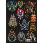 Anubis Sticker Set-3 12 Parça Telefon, Tablet, Defter, Laptop Sticker