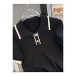ANUBİS Triko Örme Düğme Detaylı Kadın T-Shirt