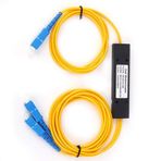 Anunnaki 1x2 PLC Fiber Optik Splitter SC/UPC Coupler G652D FTTH OLT ONU Optik Kablo Bölücü Modül Mavi Ayırıcı
