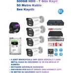 Anunnaki 4'lü 5mp Ip Kamera Güvenlik Sistemi Seti Poe - Ses Kayıtlı - Gece Görüşlü - Hikvision Nvr Full Set - 500gb Skyhawk Harddisk (7 Gün Kayıt)