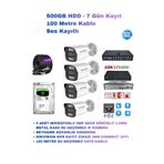 Anunnaki 4'lü 5MP Sesli Dış Mekan IP Kamera Seti – POE Switch NVR – Harddisk Skyhawk - Kablo - Gece Görüşlü