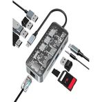 Anunnaki HC-87 Type-c to usb PD 100Watt RJ45 Ethernet USB Çoklayıcı Çevirici USB AUX Mikro Macbook Uyumlu