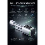 Anunnaki TTLock S1 Akıllı Kapı Kilidi Elektronik Silindir Şifreli Kartlı Mobil APP Bluetooth Smart Lock Gri