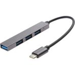 Anunnaki Ype-C To USB Hub 4 Port Çoklayıcı Macbook ile Uyumlu Çoğaltıcı Type C To USB Converter Hub - Gri