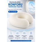 ANVA MED Visko Hafızalı Seyahat Boyun Yastığı Ortopedik Yolculuk Yastığı Uçak Araç Otobüs ve Tren Boyun Destek Yastığı
